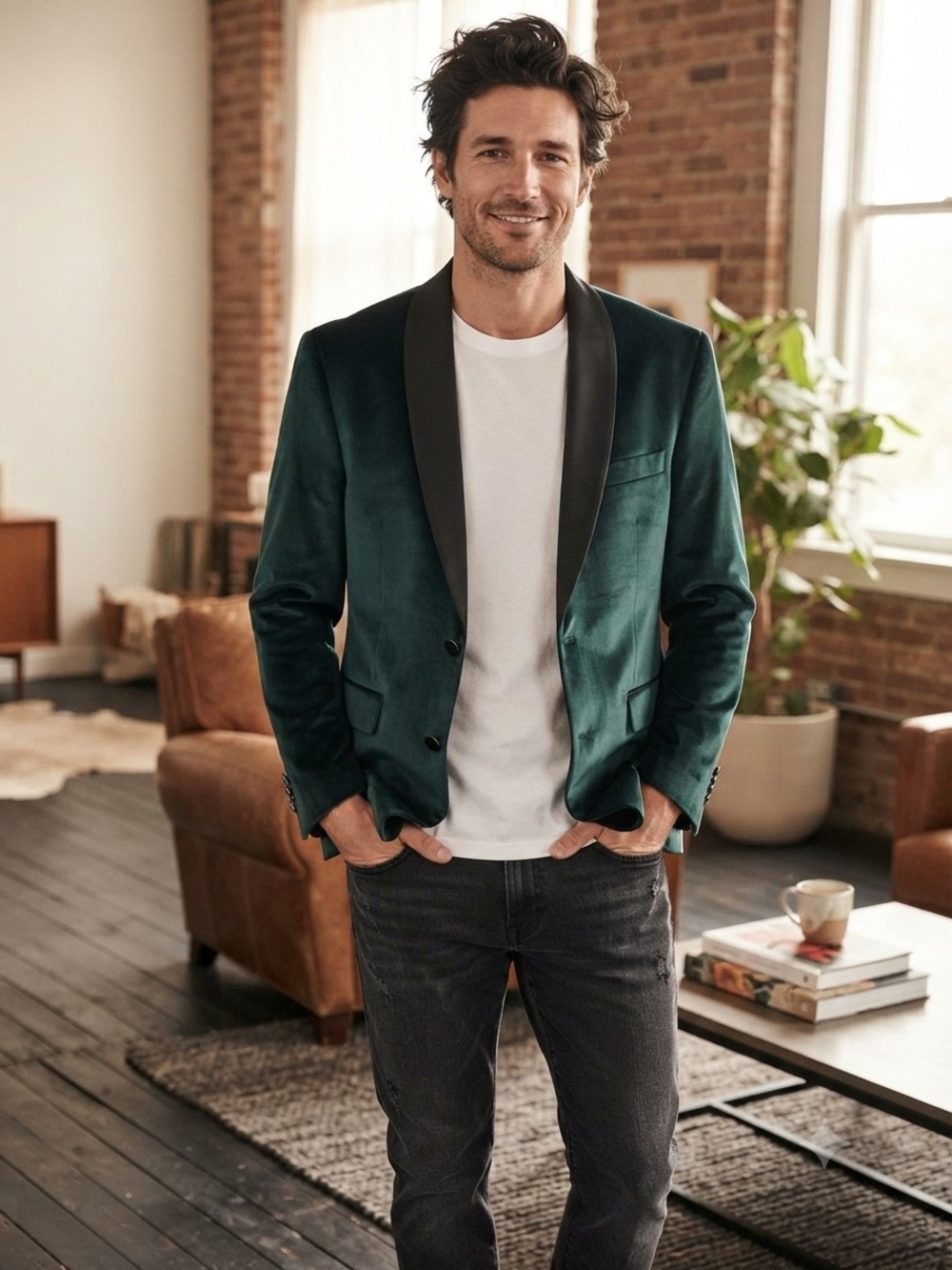 Harry Potter Mens Emerald Green Velvet Slytherin Sport Coat Size 48R